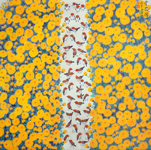 张四明绘画作品——赏花图