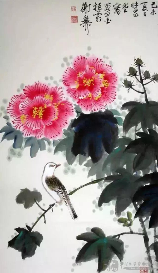 欣赏:大师谢稚柳笔下的芙蓉花!寓意多多_中国书画家