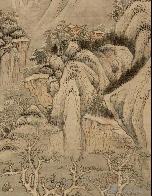 明宋旭溪山雪霁图